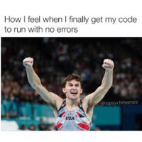 Excited data scientist when model runs